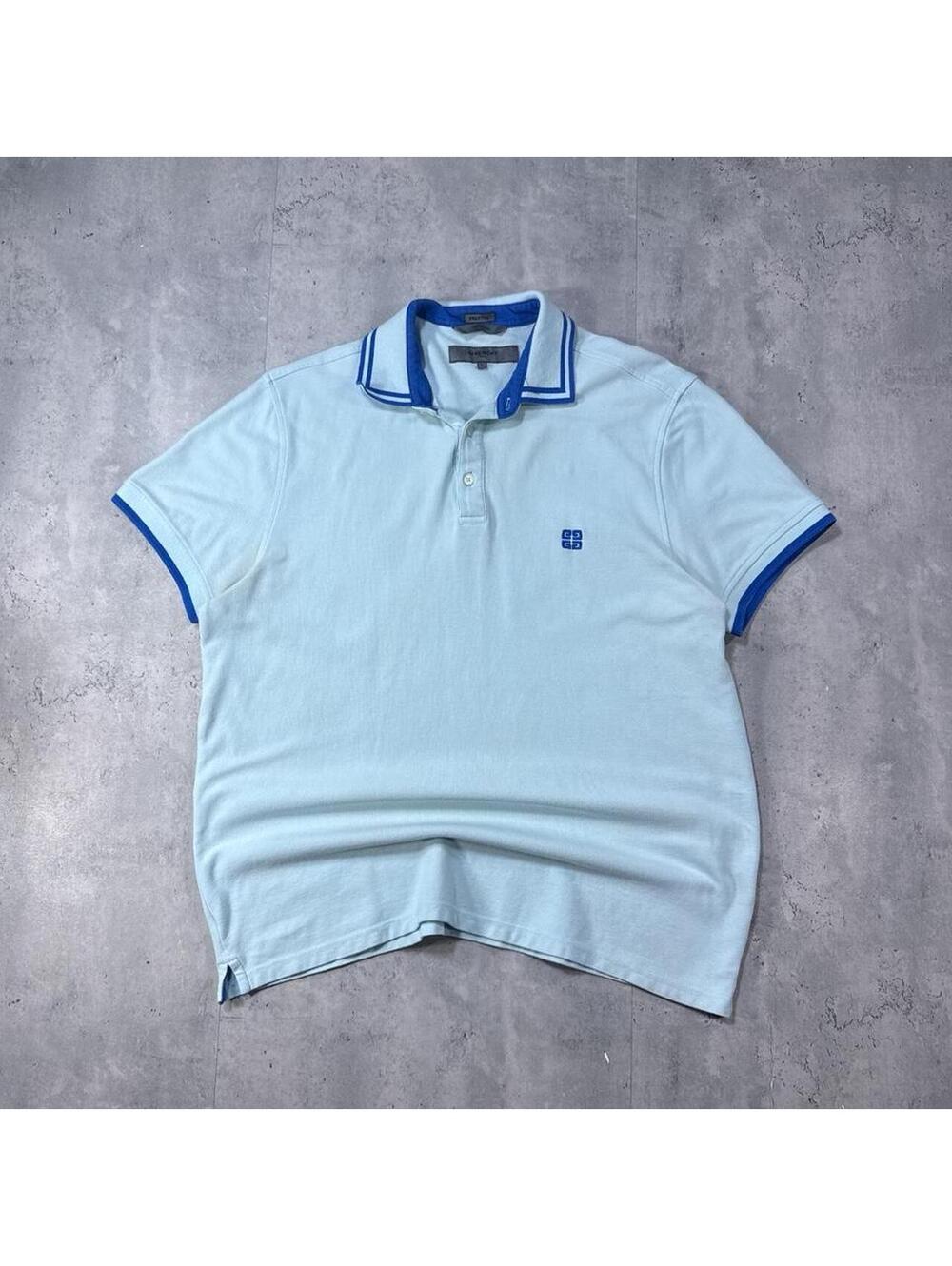 Y2K Givenchy 00s Blue Polo Logo Shirt